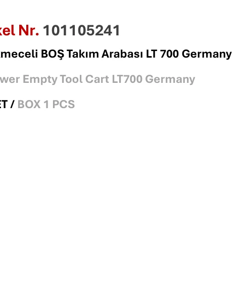 5-DRAWER EMPTY TOOL CART LT700 GERMANY